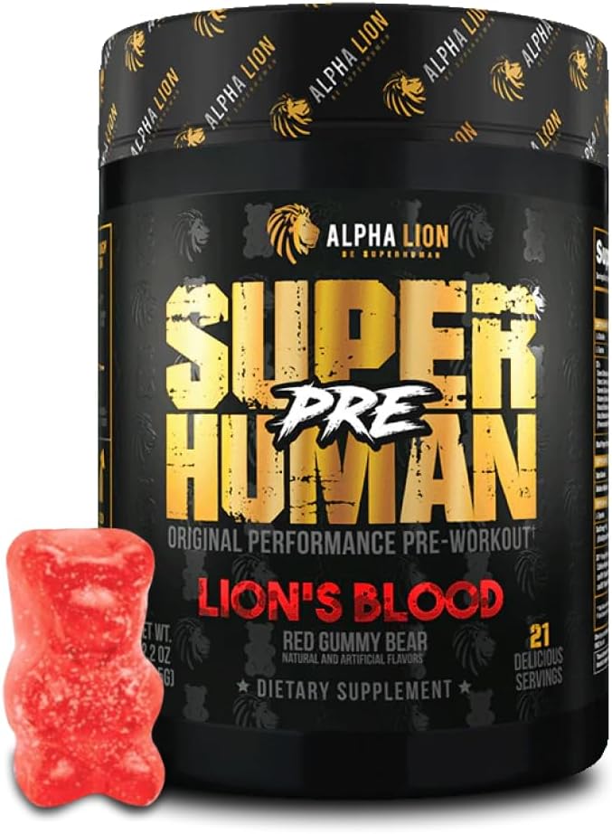 ALPHA LION Pra Workout Powder, Beta Alanine, L-Taurine & Tri- Source Caffeine for Substained Energy & Focus, Nitric Oxide & Citrulline for Pompa (21 Servis Darah Singa), Paket 1