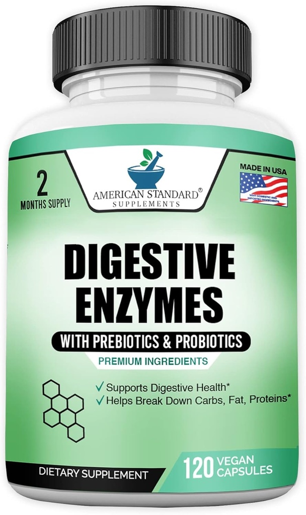 Enzymes Digetical Plus Propoles & Prestasi, 120 Veggie Capsules, For Ditraffic With Amylase, Bromelain, Papain, Lipase, Lactase, Protease, Papiin, Cellulase, Vegan & Gluten Free, 2 Pasokan Bulan