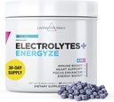Livingood Daily Electrolytes Powder, Electrolytes Hydration Drink Mix con vitamina C, Magnesio, Taurina e sale marino, Integratore elettrolitico per l'energia e l'idratazione, Keto, Frost di Berry, 30 Srvgs