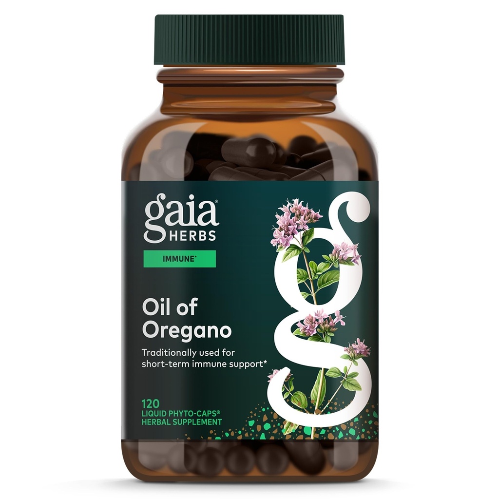 Gaia Herbs Oil of Oregano - Immune & Antioxidant Support Supplement - with Oregano Oil, Carvacrol & Thymol* - 120 Vegan Liquid Phyto-Caps (120 Servings)