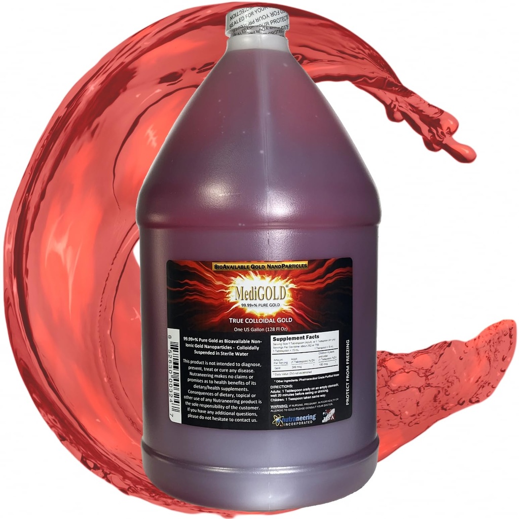 True colloidal Gold - 1 U.S. Gallon in BPA Free Plastic jug
