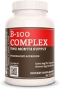 Remedy's nutrition Vitamin B-100 Complex |1,000 mg, 60 Vegan Capsules Dietary Supplement | Two Month Supply