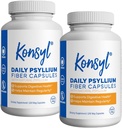 Konsyl Daily Psyllium Fiber kapsulak - Zerbitzuko Psyllium Husk hauts naturalaren 1500mg ditu - Osasun Digestioa eta Pisua Kudeatzeko Xedeei laguntzen die (2 Pack - 200 Count Each)