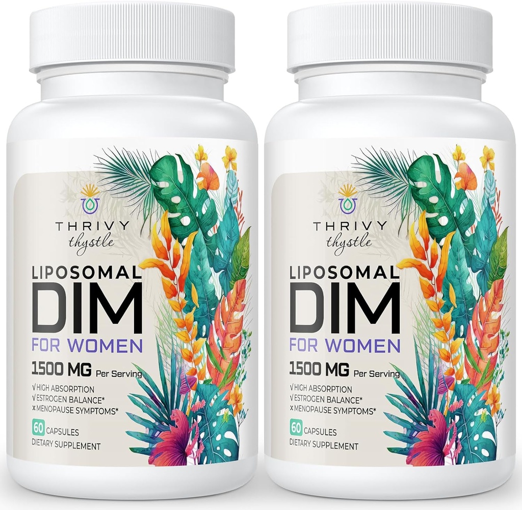 Lipozomální DIM dodatek - 1500 mg ženské DIM doplněk - Estrogen doplňky Obsahuje vitamín E, Večerní Primrose, Black Cohosh, Omega-3 mastné kyseliny (2 balení)