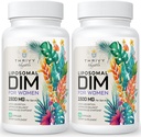 Liposomale DIM-Ergänzung - 1500 mg Frauen DIM-Ergänzung - Estrogen-Ergänzungen enthalten Vitamin E, Abend Primrose, Schwarz Cohosh, Omega-3 Fettsäuren (2 Pack)