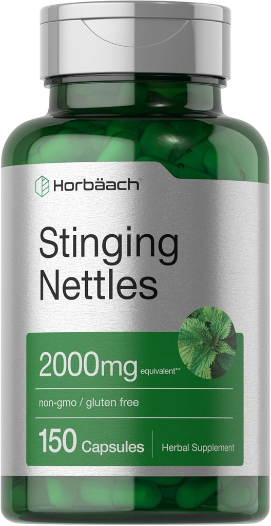 Horbäach Sting Nettle Capsules 2000mg | 150 Count | Herbal Leaf Ekstraktı