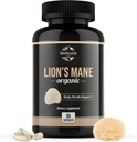 Organic Lions Mane Brain Support Хранителна добавка Premium Lions Mane Mushroom Extract - 90 капсули