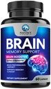 Brain Memory Supplement Pills - 3X Strength Nootropics for Concentration, Clarity & Focus Support - Brain Health Cognitive Vitamins with Bacopa, Phosphatidylserine & DMAE, Brain Booster, 60 Capsules