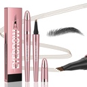 Q708 3D Microblading Eyebrow Pencil, Waterproof, 4-Tipped, Long-Lasting, Micro-Fork Applicator for Natural Brows, All Skin Tones (2#Dark Brown)