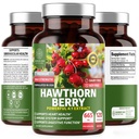Number One Nutrition N1N Premium Hawthorn Berry Extract, Max Strength Hawthorn Berry Capsules to Support Immunity, 120 Count