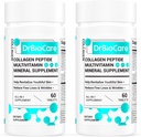 DrBioCare Collageen Peptides for Women, Bevat vitamine D3, Probiotica voor vrouwen & collageen Peptides, Vitamine B Complex, Vitamine E 120 Tablets