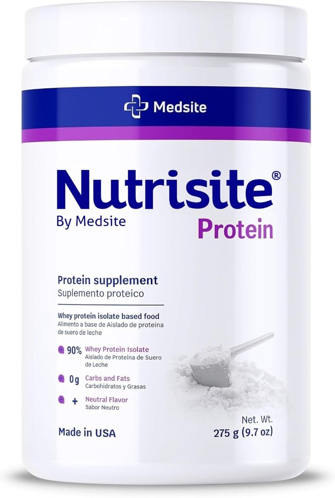 Nutrisite Whey Protein Isolate - 加水分解プロテインパウダー、カラブ、グルテン、サカルスフリー、フレーバーなし(9.7 Oz)