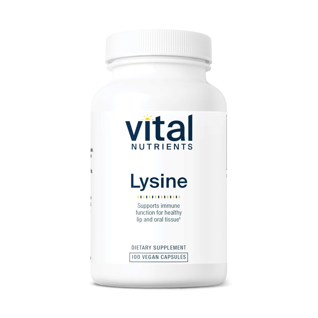 Vital Nutrients Lysine - Lysine Supplement Supports Healthy Lip and Oral Tissue - Immune Support Supplement Promotes Calcium Absorption - Gluten, Dairy, Soy Free - Non-GMO - 100 Capsules