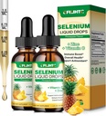 2 Pack Selenium Liquid Drops, 200mcg Suplemento de Selenio líquido con vitamina C & Zinc, Soporte para o sistema inmunitario, Antioxidante e saúde cardíaca, alta absorción, Pineapple Flavor