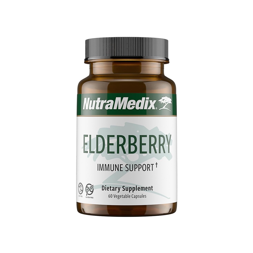 NutraMedix Elderberry Antioxidants Supplement Capsules - Elderberry Extract to Promote a Healthy Inflammatory Response, Daily Immune Support, and Bowel Health (60 Capsules)