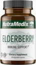NutraMedix Elderberry Antioxidants Capsules - Extracto de Elderberry para promover unha resposta inflamatoria saudable, apoio inmune diario e saúde Bowel (60 cápsulas)