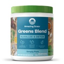 Amazing Grass Greens Blend Alkalize & Detox: Smoothie Mix, Cleanse with Super Greens & Beet Root Powder, Digestive Enzymes, Prebiotics & Probiotics, 30 Servings (Packaging May Vary)