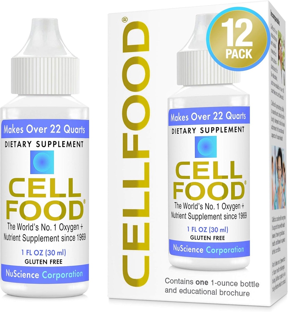 Cellfood Oxygen Boost - 1 fl oz, 12 Pack - Liquid Oxygen supplement - Gluten Free, Cert Kosher