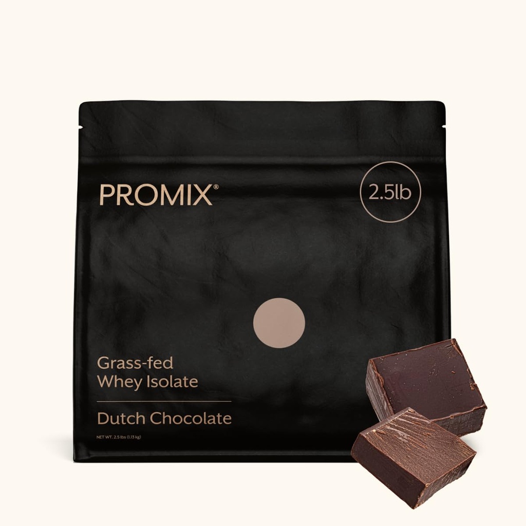 ProMix Nutrition Whey Protein Isolate Powder, Chocolate - Grass-Fed - ­Post Workout Fitness & Nutrition Shakes, Smoothies & Cooking Recipes - Gluten-Free & Keto-Friendly - 2.5 Pound (Pack of 1)