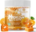 Magnesium Glycinate Soft Chewable Sugar Free Kalium Magnesium Purut magnesium Glycinate, D-vitamiini, B6, ja CoQ10 rauhoittaa tukea ja nukkua aikuisille,60 päivää tarjonta-oranssi