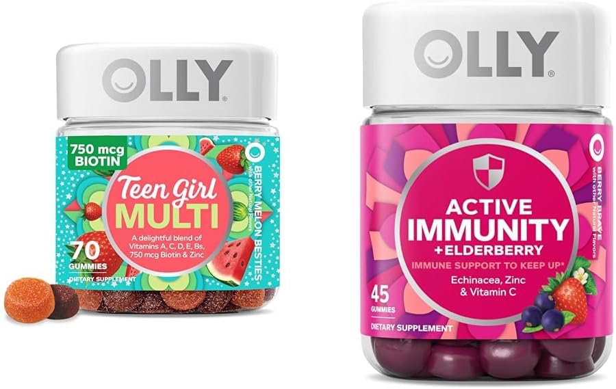 LOLly Tele Chi Multi Gummy, Skiny i Imne support, 15 vitadeses essencials, 70 comte Gumy actiu Immmunity+Elderberberry, 45 Fulles, Berry Flavor
