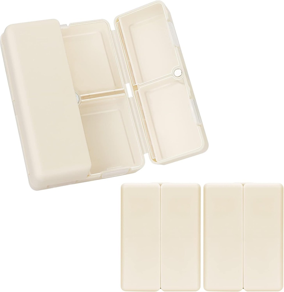 FYY Daily tablet Organizer,2 Pcs 7 Kompartmenti Prenosne tablete primeru tabletke organizator,[Folding Design] Tablete Škatla za žepek za zadrževanje vitaminov,Cod olje jeter,Dobave in zdravila-bela