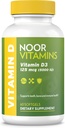 Noor bitamina D, Halal bitamina D3, 5000 IU Softgels, Hezurra, Immune eta Bihotzeko Osasuna onartzen ditu, Safflower Oil-etik Absorption, Ez-GMO, Gluten Free & Halal (60 Count) maximizatzeko...