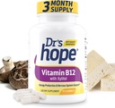 Vitamina B12 1000 Mcg, B12 Vitaminas 1000 Mcg Ajuda a aumentar o metabolismo, produção de energia e suporte do sistema nervoso, 90 comprimidos mastigáveis - 1 comprimido por serviço, não-GMO e sem glúten