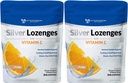 Lozes de prata com vitamina C - Premium Nano Silver 60 PPM Prata coloidal, mel orgânico e vitamina C Mineral Supplement Drops para apoiar o sistema imunológico, acalmar tosse e garganta - pacote de 2