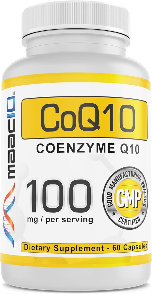 MAAC10 100 mg CoQ10 (60 Capsules) | Antioxy CoEnzyme Q10 Enerji Seviyeleri için - Non-GMO, Gluten Free, Vegetarian (60 Day Supply)