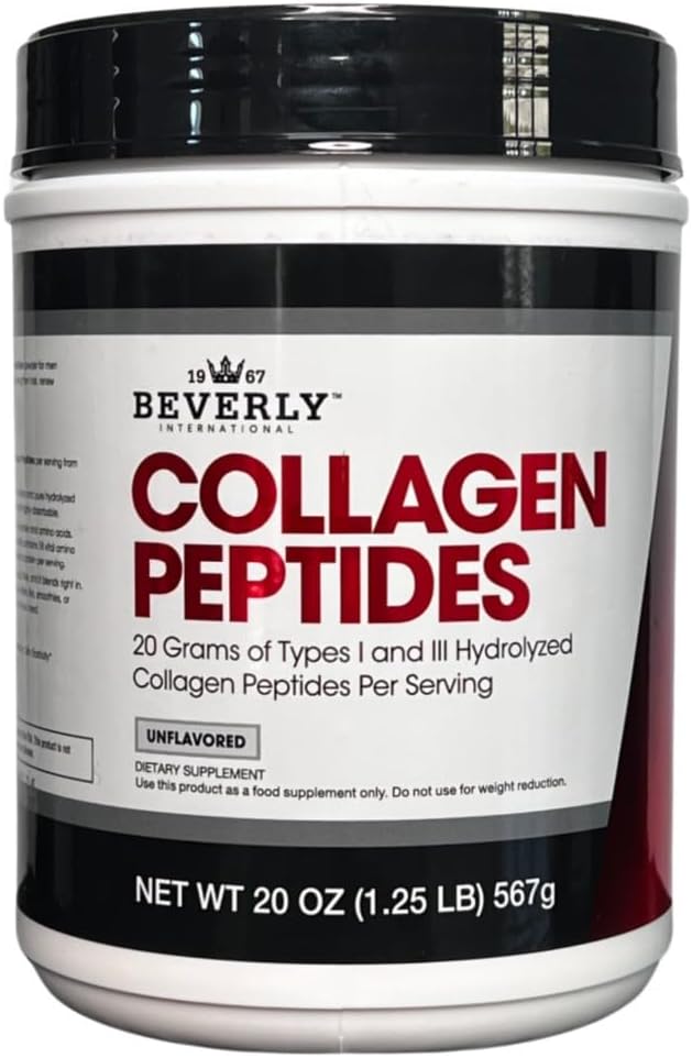 Beverly International Collagen Peptides Protein Powder. Mladý vzhľad- koža, vlasy, nechty, kosti a spoločné zdravie. Jednoduché použitie, veľmi neobyčajná. 18 Grams of Protein, Unflaved 20 oz.