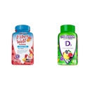 Vitafusion Fiber Well Sugar Free Fiber Supplement & Vitamin D3 Gummy Vitamins for Bone and Immune System Support, Peach, BlackBerry and Strawberry Flavored, 50 mcg Vitamin D, 75 Day Supply, 150 Count