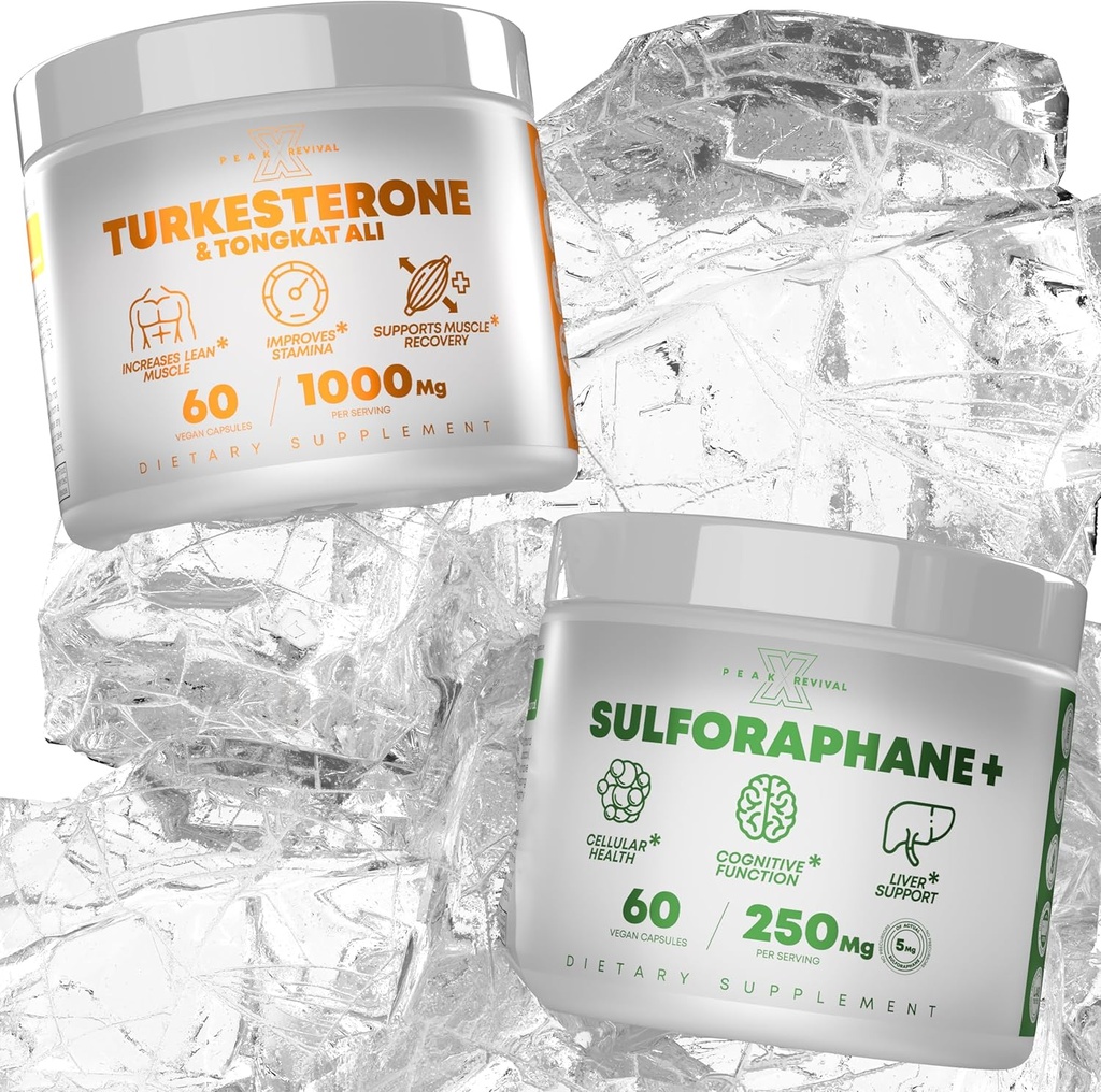 Turkesterone & Tongkat Ali Real Lab-varmennettu Sulforaphane Supplement, Ajuga Turkestanica Per Serving Incress Stamina - (60 kapselia)