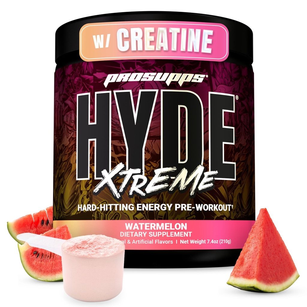 ProSupps Mr. Hyde Xtreme Pre Workout Powder with Creatine, Beta Alanine & Caffeine – Extreme Energy, Pumps, Focus & Performance - Fitness & Gym Supplements for Men & Women (Watermelon, 30 Servings)
