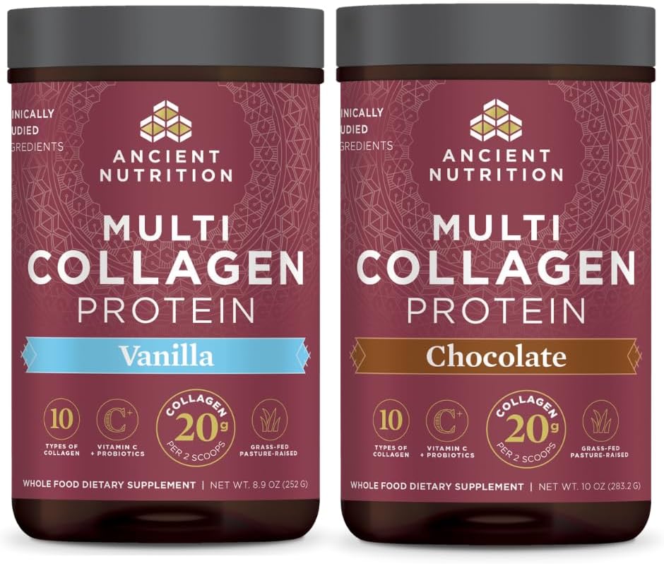 Eski Beslenme Multi Collagen Protein Toz, Vanilla, 24 Hizmet + Çok Kolajn Protein Toz, Çikolata, 24 Hizmet