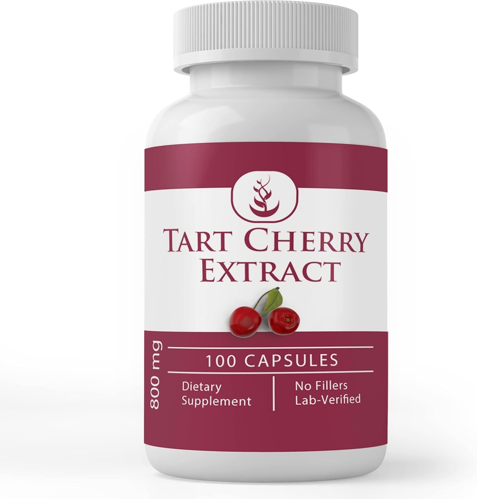 PURE ORIGINAL INGREDIENTS Tart Cherry Extract (100 kapsula) Beti hutsa, gehigarririk edo betegarririk gabe, Lab Egiaztatua