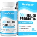 300 Billion CFUs Probiotics for Women & Men - 12 Strains + 3 Organic Prebiotics, Probiotics for Digestive Health & Immune, Gut Health & Bloating, Gut Health for Women & Men - 60 Capsules