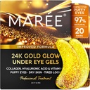 MAREE 24k guld under øjet Gels for mørke cirkler og Puffiness - Collagen & Hyaluronic syre Skincare Gel Pads - Guld øjenpatches for Puffy øjne og mørke cirkler - Under øje masker - Rejser Essentials