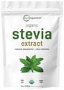 Pure Organic Stevia Powder, 4 onzas, 706 Servir, Highest Grade Stevia Green Leaf Extracto Reb-A, Recortado sabor a bitter, 0 Calorie, Sweetener natural, Sugar Alternative, Keto Friendly