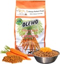 Olewo Originalios morkos šunims - Fiber for Perfect Poop, Dehidratuotas šuo Toppers už Picky Eaters, Natural Skin & Coat Support, Multivitaminas, Probiotikai Digital & Gut Health, 1 LB
