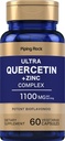 Piping Rock Quercetin Zinc Complex 1100 mg | 60 Capsules | Potent Flavonoid | Non-GMO, Gluten Free Supplement