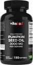 Cold Pressed Pumpkin Seed Oil 3000 מ"ג לשרת - 180 Softgels - Non-GMO & Gluten Free