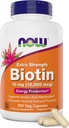 Now Foods Extra Strength Biotin 10 000 mcg / 10 mg - 200 Count - Hiukset, iho, kynsi - täydentää miesten ja naisten - B7-vitamiini - kasvissyöjä, kasvissyöjä, kasvissyöjä, ei GMO