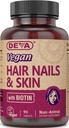 DEVA Veganistisch haar, nagels & huidvitaminen & mineralen met biotine, supplement, 90 tabletten