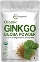 Micro Ingredients Raw Organic Ginkgo Biloba Powder, 8 Ounce (18 Mēnešu Piedāvājums), bez filtrācijas, atbalsta smadzeņu funkcijas un garīgo modrību, bez ĢMO un vegan Friendly