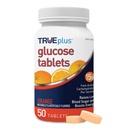 TRUEplus Glucose Tablets, Chewable, Orange Flavor, 15g Fast-Acting Carbohydrates, Fat Free, Gluten Free, Boost Energy, 50 Count