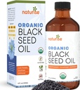 Биологично масло от черно семе (Nigella Sativa, семена от кимион) Cold Pressed Non-GMO, 8 oz Стъклена бутилка Източник на основни мастни киселини, Омега 3 6 9"
