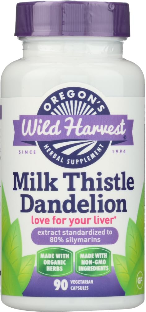 Oregons Wild Harvest Milk Thistle Dandelion - Extract Standardized till 80% Silymarins (90 kapslar)