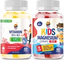 Uşaqlar və Vitamin D3 K2 Gummies 5000 IU - Immune & Bone Support - Sugar-Free Vitamin D Gummy - Təhlükəsizlik, Vegan, Gluten-Free Gummies üçün High-Absosiasiyası
