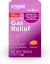 Basic Care Gass Relief, Ultra Styrke Gass og Bleating Relief for voksne, 180 mg Simetikon Fast Gels, 48 greve